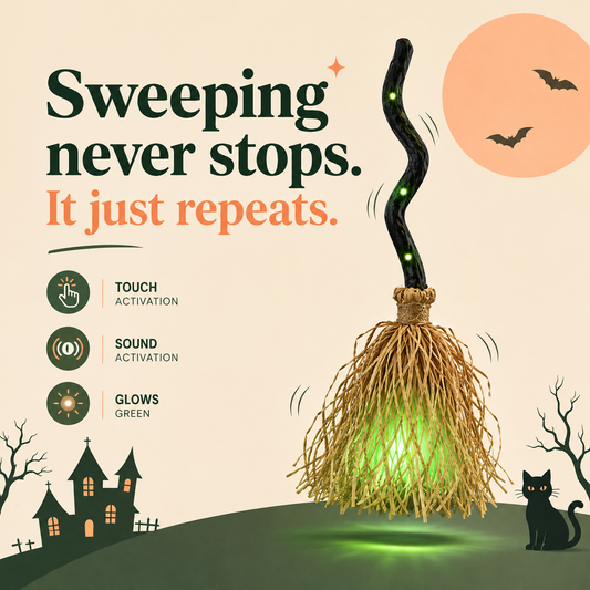 🎃Every witch needs her broom 🧹- the real one does this across your floor, sweeping as it goes.